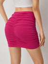 Solid Skinny Ruched Skirt