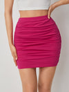 Solid Skinny Ruched Skirt