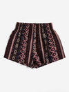 Shirred Waist Geo Print Shorts