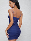 BAE Ruched Detail Glitter Dress