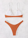 Contrast Binding Triangle Bikini Swimsuit