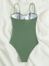 Contrast Fishnet Push Up One Piece Swimsuit