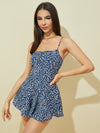 Ditsy Floral Ruched Bust Slip Romper