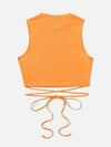 Crisscross Tie Back Crop Tank Top