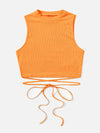 Crisscross Tie Back Crop Tank Top