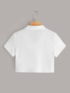 Single Breasted Notched Collar Tee