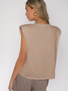 V Neck Shoulder Pad Tank Top
