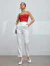 Zip Back Crop Tube Top