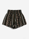 Shirred Waist Geo Print Shorts