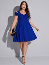 Plus Cold Shoulder Flare Hem Dress