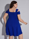 Plus Cold Shoulder Flare Hem Dress