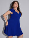 Plus Cold Shoulder Flare Hem Dress