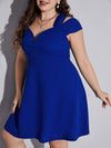 Plus Cold Shoulder Flare Hem Dress