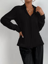 Solid Button Front Shirt