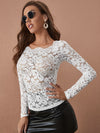 Clasi Solid Floral Lace Top Without Bra
