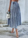 Ditsy Floral Tie Waist Ruffle Hem Skirt