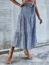 Ditsy Floral Tie Waist Ruffle Hem Skirt