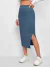 Slit Hem Rib knit Pencil Skirt