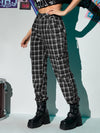 ROMWE Plaid Dual Pocket Pants With Chain