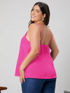 Plus Solid Scallop Trim Cami Top