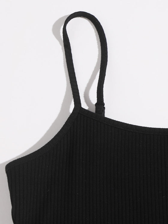 Plus Striped Paneled Self Belted Cami Romper