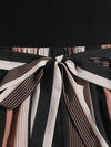 Plus Striped Paneled Self Belted Cami Romper