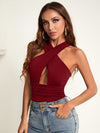 SXY Cross Wrap Cut Out Bodysuit