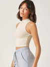 BASICS Mock Neck Crop Tank Top