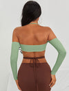 Off Shoulder Halter Crop Top