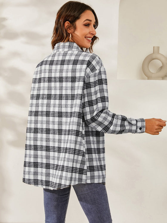 Plaid Print Drop Shoulder Shirt