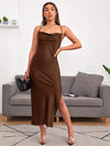 Crisscross Back High Split Dress