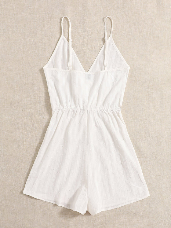 Surplice Neck Solid Slip Romper