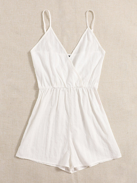 Surplice Neck Solid Slip Romper