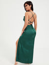 BAE Crisscross Tied Backless Split Thigh Dress