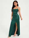BAE Crisscross Tied Backless Split Thigh Dress