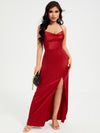 BAE Crisscross Tied Backless Split Thigh Dress