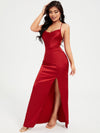 BAE Crisscross Tied Backless Split Thigh Dress