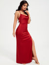 BAE Crisscross Tied Backless Split Thigh Dress