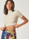 BASICS Mock Neck Rib knit Crop Top