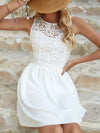 Solid Guipure Lace Dress