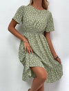 Allover Floral Ruffle Hem Dress