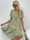 Allover Floral Ruffle Hem Dress