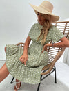 Allover Floral Ruffle Hem Dress