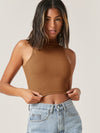 BASICS Mock Neck Crop Tank Top
