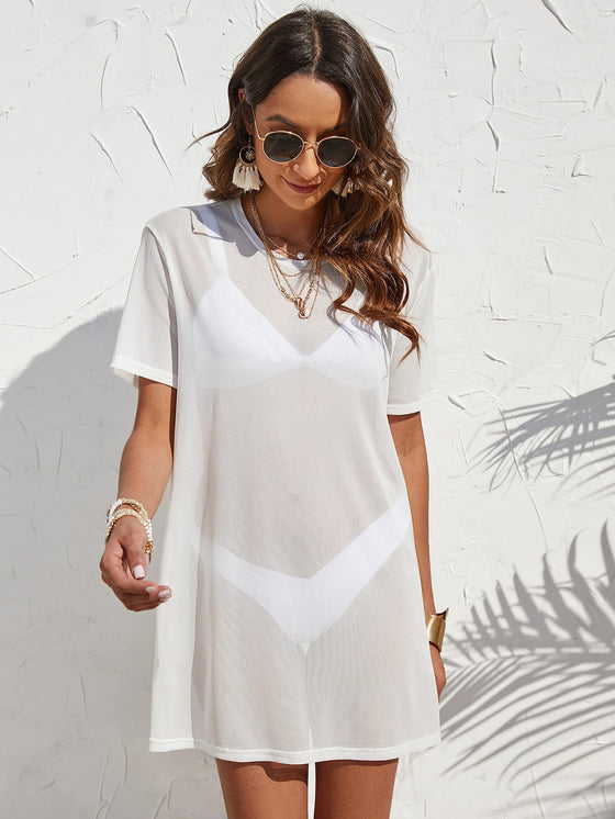 Plain Mesh Cover Up