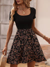 Floral Print Scoop Neck Dress
