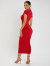 SXY Solid Round Neck Bodycon Dress