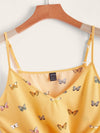 Tie Hem Butterfly Print Cami Crop Top