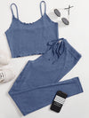 Lettuce Edge Waffle Knit Cami Top Leggings Set