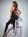 Wrap Cross Crisscross Backless Knotted Unitard Jumpsuit